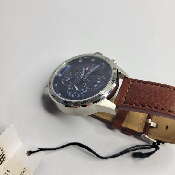 Tommy Hilfiger Men's Chronograph Brown Leather Strap Watch 46mm NEW - Picture 9 of 13